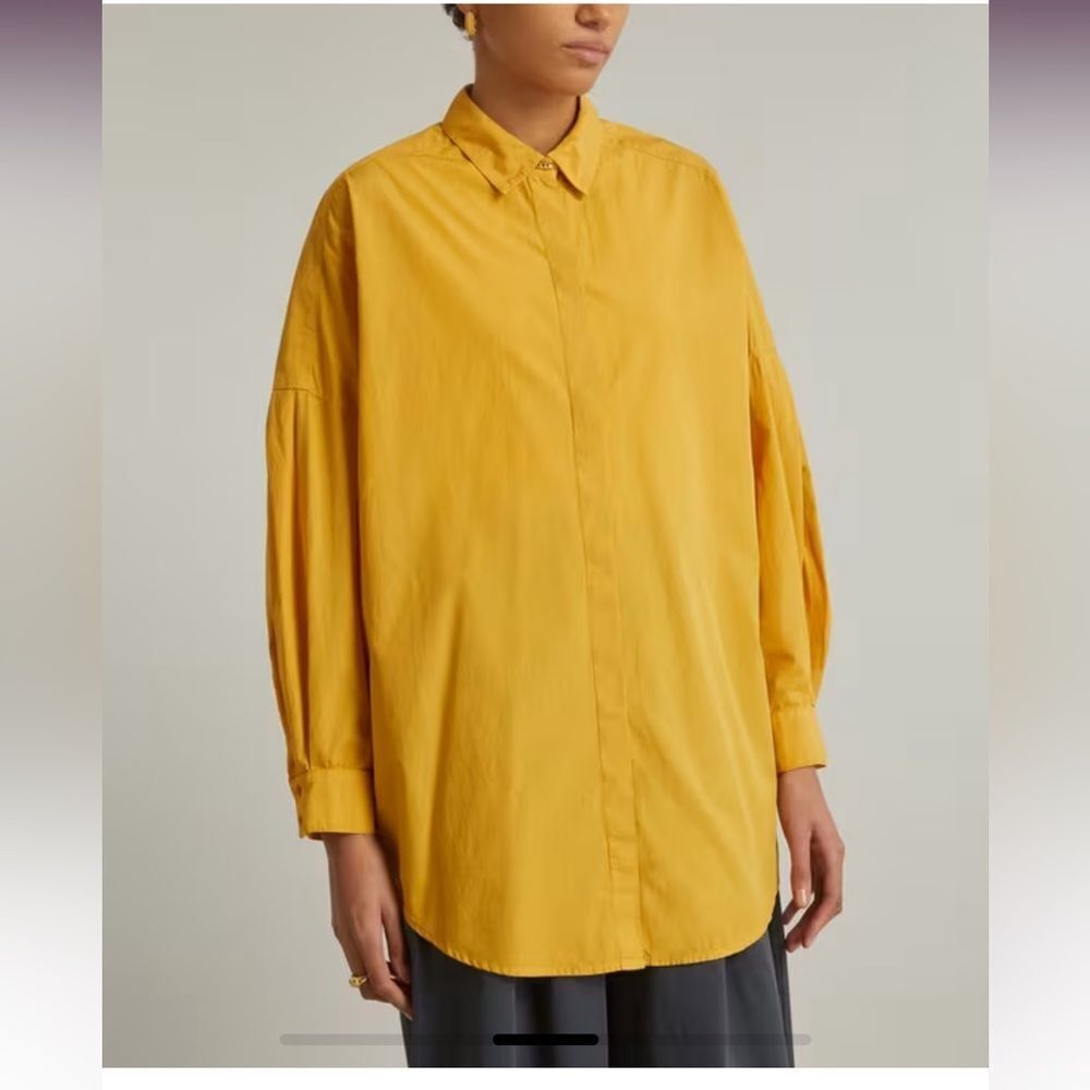 Sessun Fiji yellow cotton oversized shirt blouse, M
